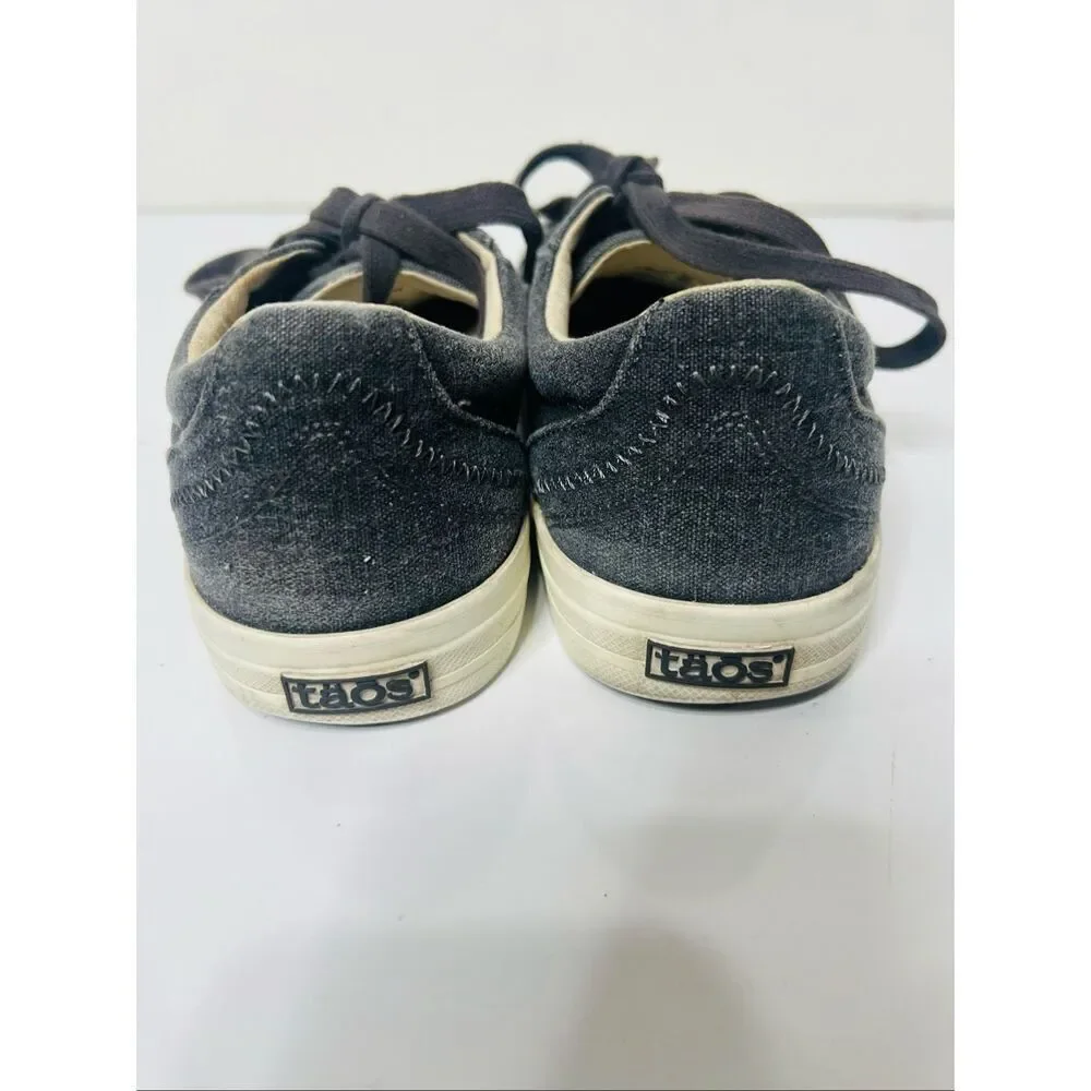 Taos Plim Soul Sneakers Black Gray Canvas Denim Sz 9